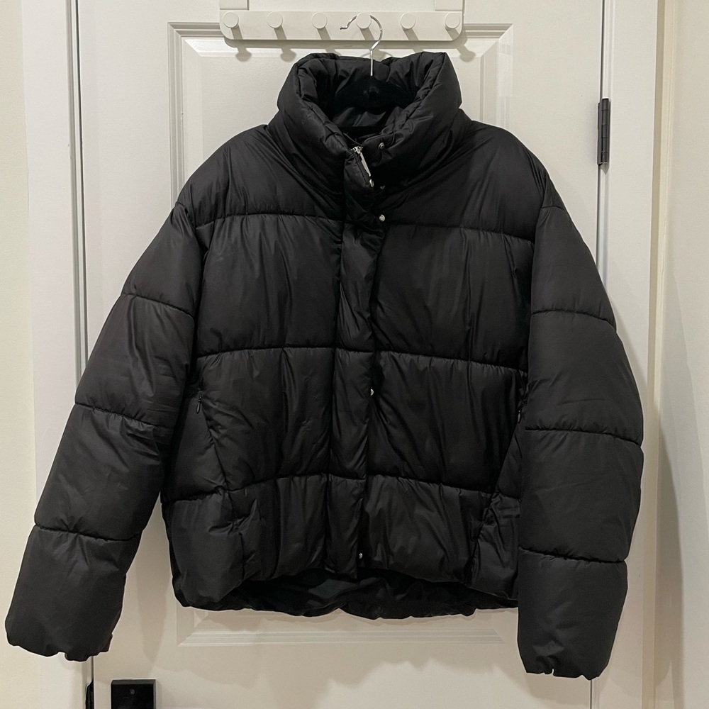 black puffer coat - plus-size 3X